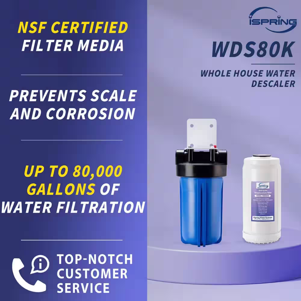 ISPRING Anti Scale Whole House Water Filter with Patented Scale Inhibitor, 4.5 in. x 10 in.