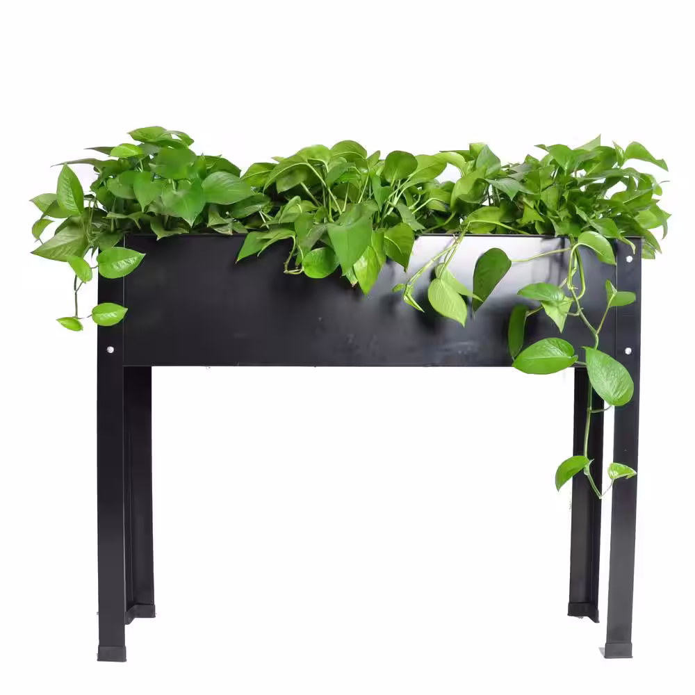 None 40.35 in. x 10.6 in. x 31.5 in. Metal Elevated Garden Beds Raised Planter Boxes with Legs