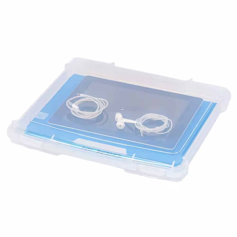 IRIS 4 Qt. Slim Portable Project Storage Box in Clear