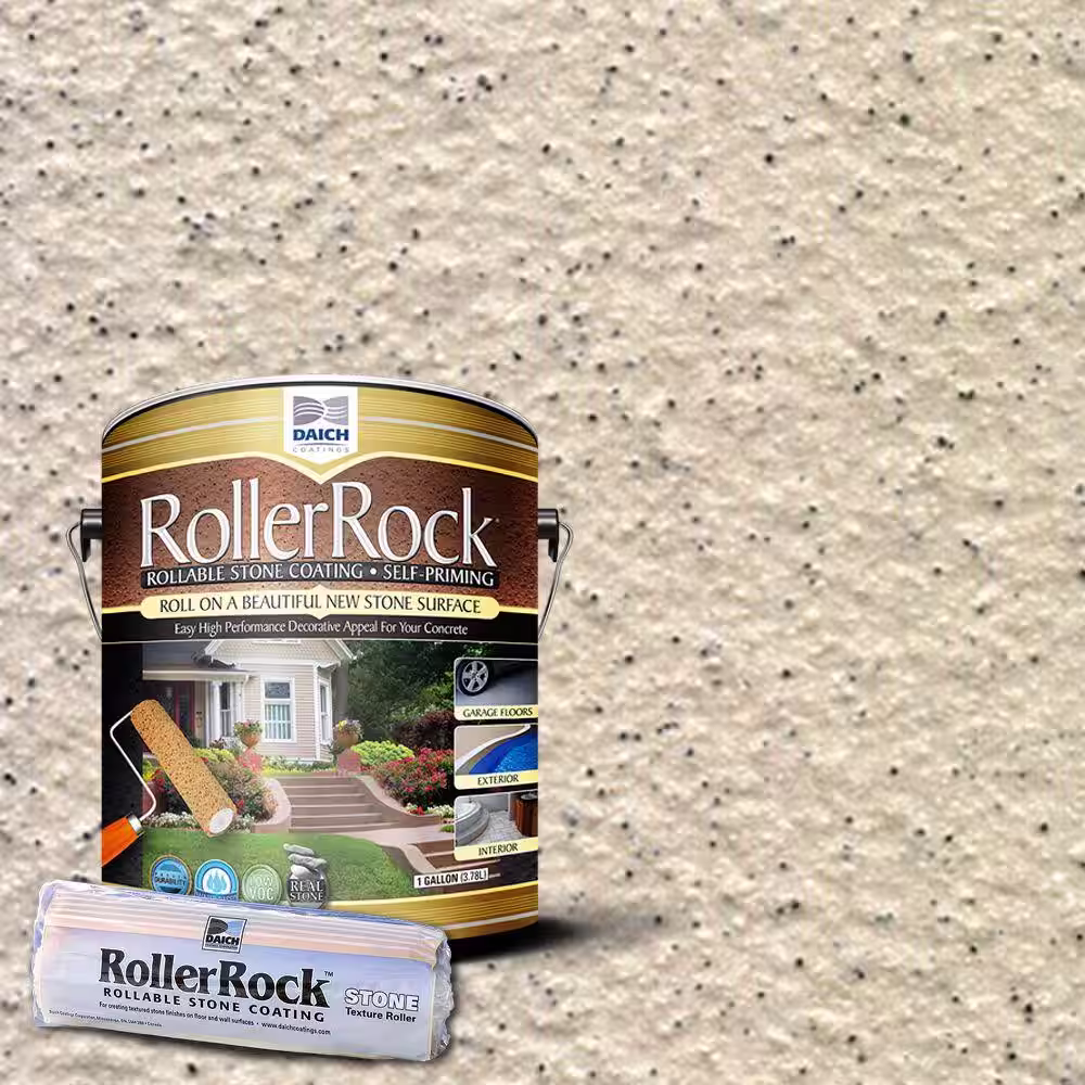 DAICH RollerRock 1 Gal. Self-Priming Ivory Exterior Concrete Coating