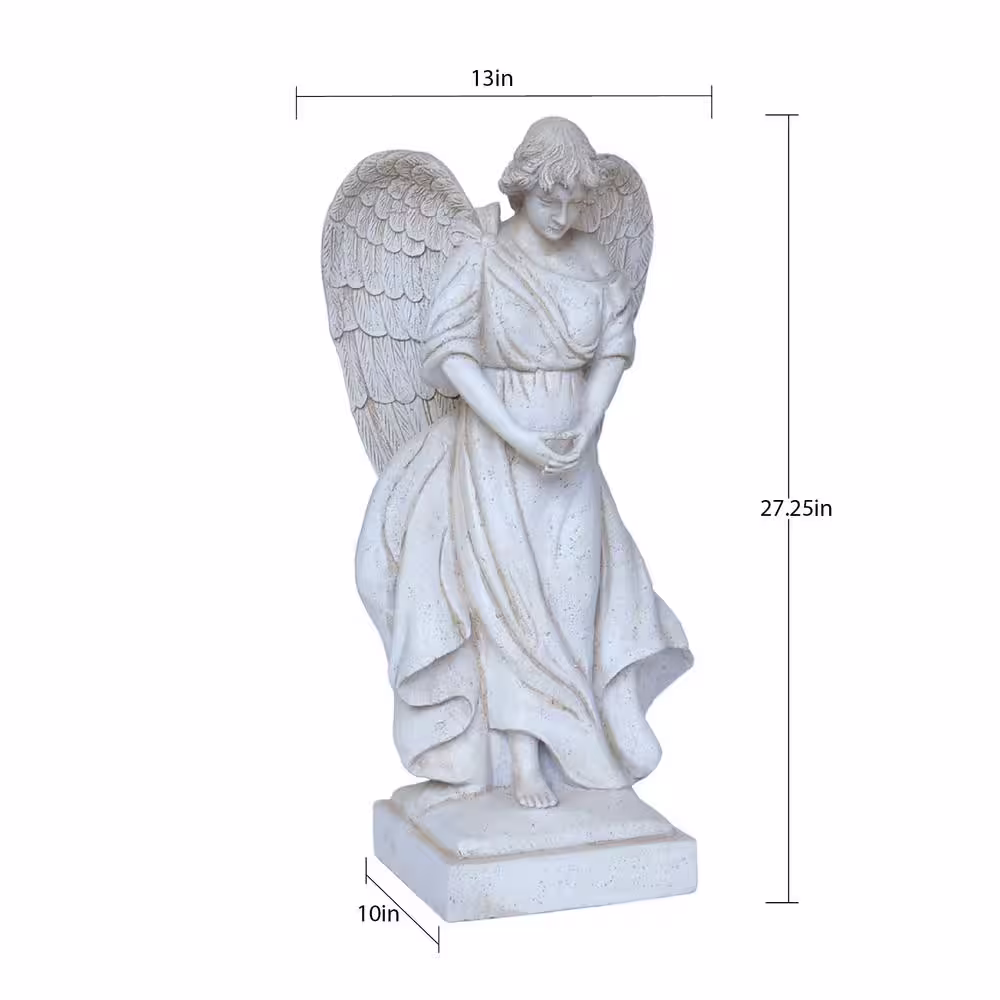 MPG 27.25 in H Angel Statue in Aged White