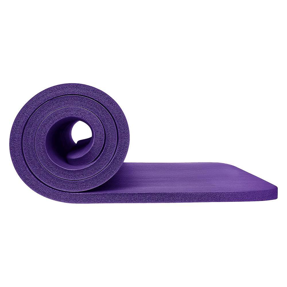 None Purple High Density Yoga Mat 24 in. W x 72 in.x 0.8 in. Pilates Exercise Mat Non Slip (12 sq. ft.)