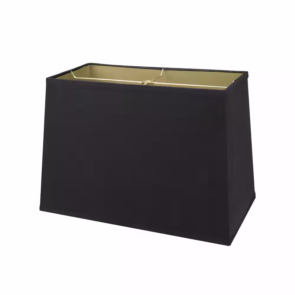 Aspen Creative Corporation 16 in. x 11 in. Black and Gold Inside Hardback Rectangular Lamp Shade