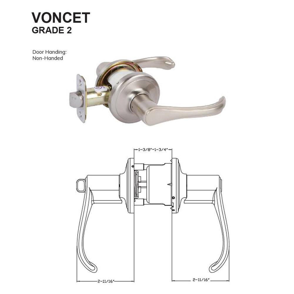 None Grade 2 Voncet Passage (Hall/Closet) Lever Tuscany Bronze