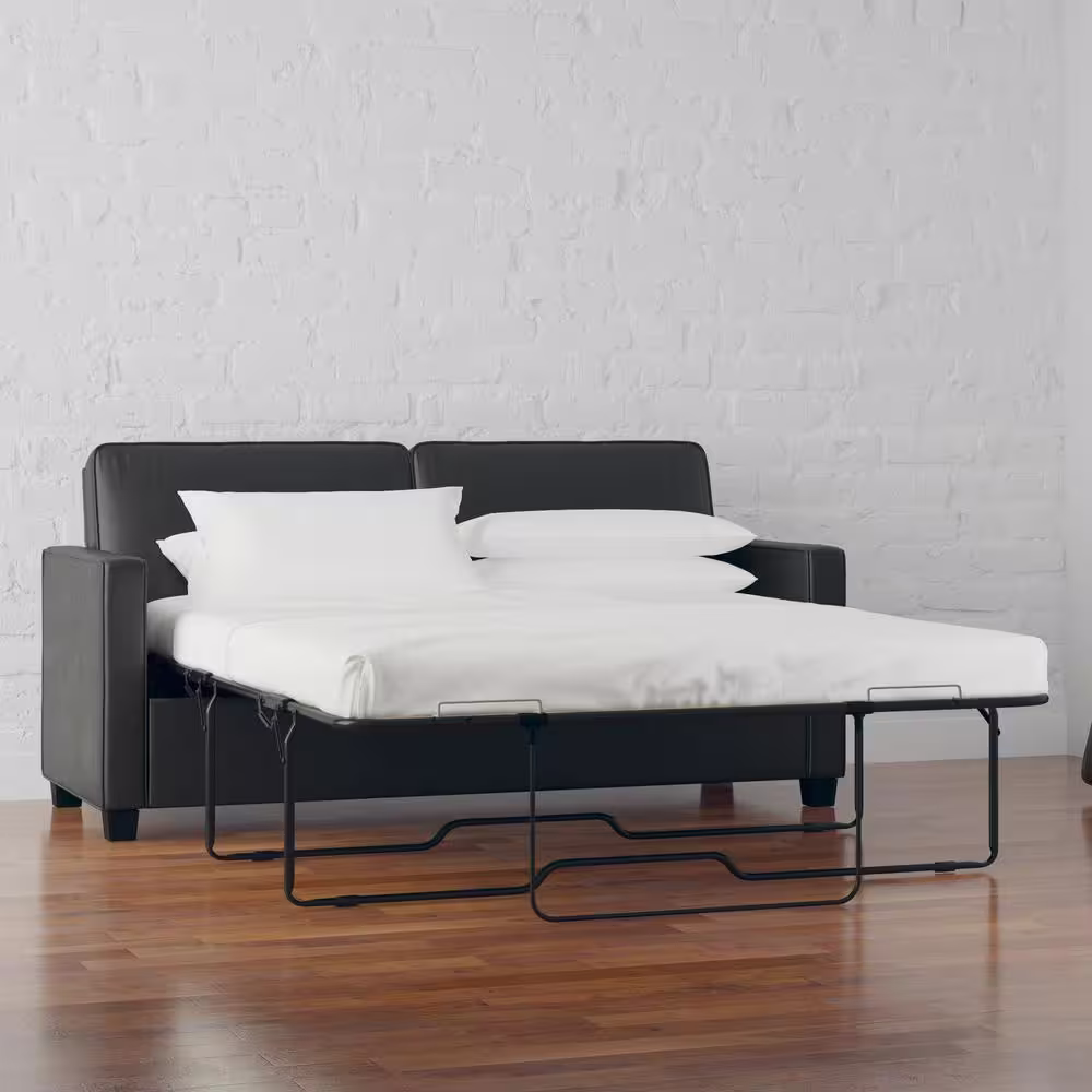 DHP Celeste 32.5 in. Gray Velvet Sleeper Queen Sofa