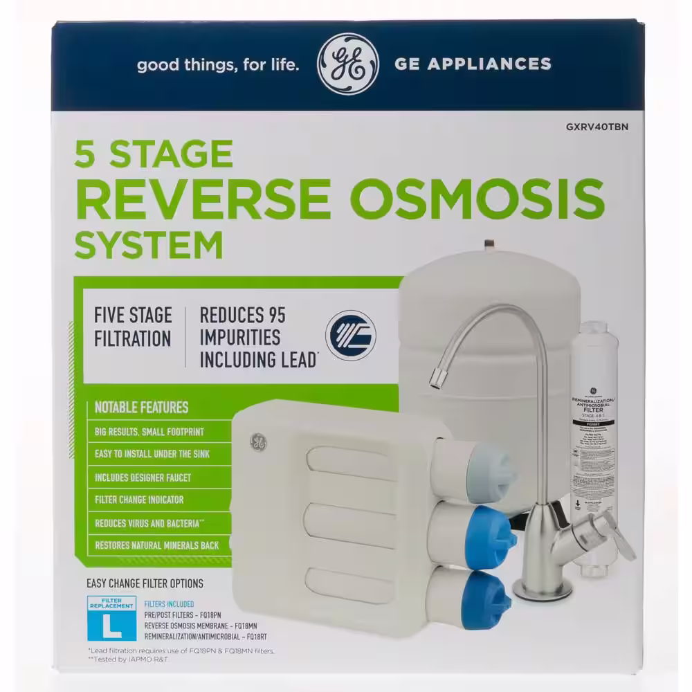 GE Under Sink 5 Stage Premium Reverse Osmosis Water Filtration System