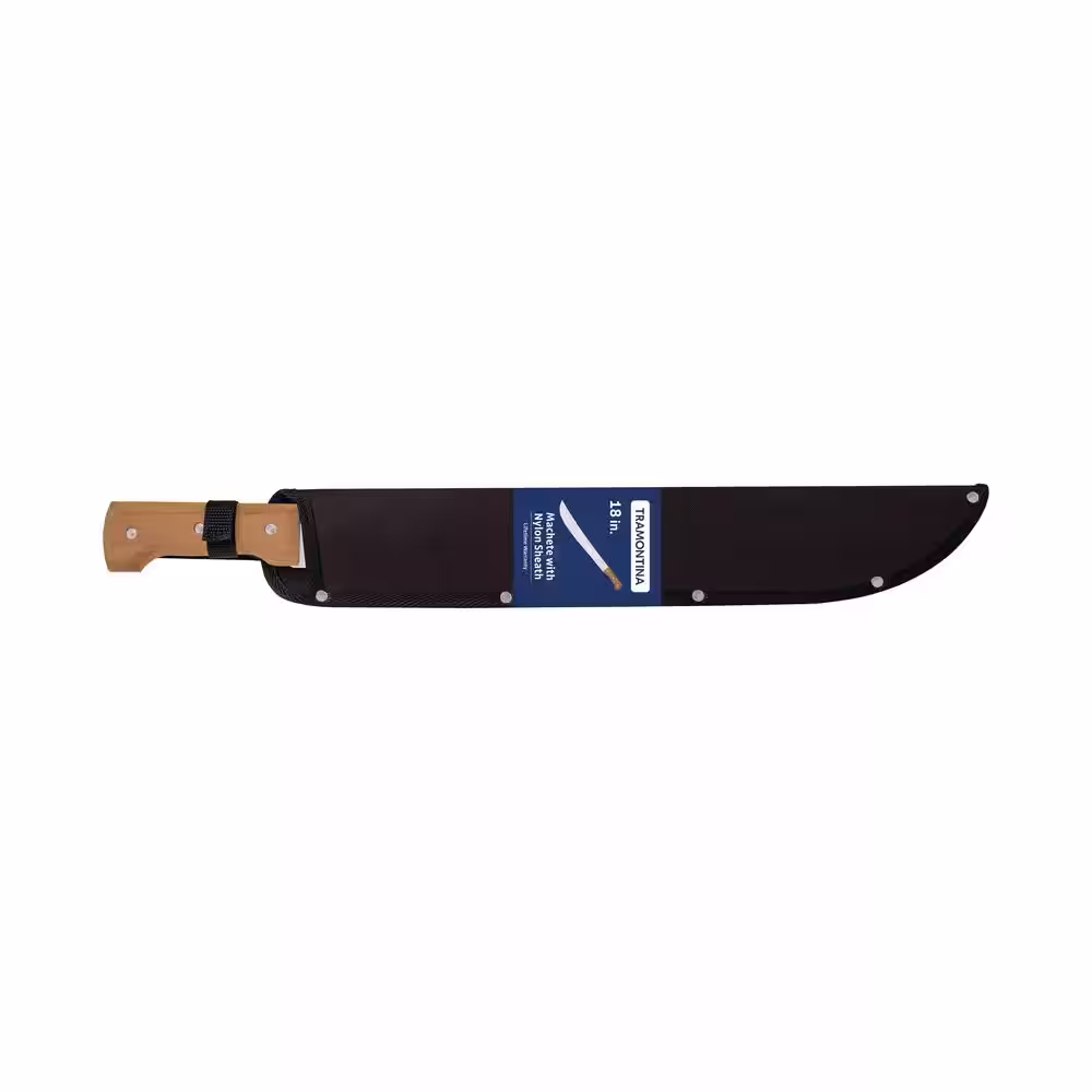 Tramontina 18 in. Machete with Carbon Steel Blade and Wood Handle with Nylon Sheath