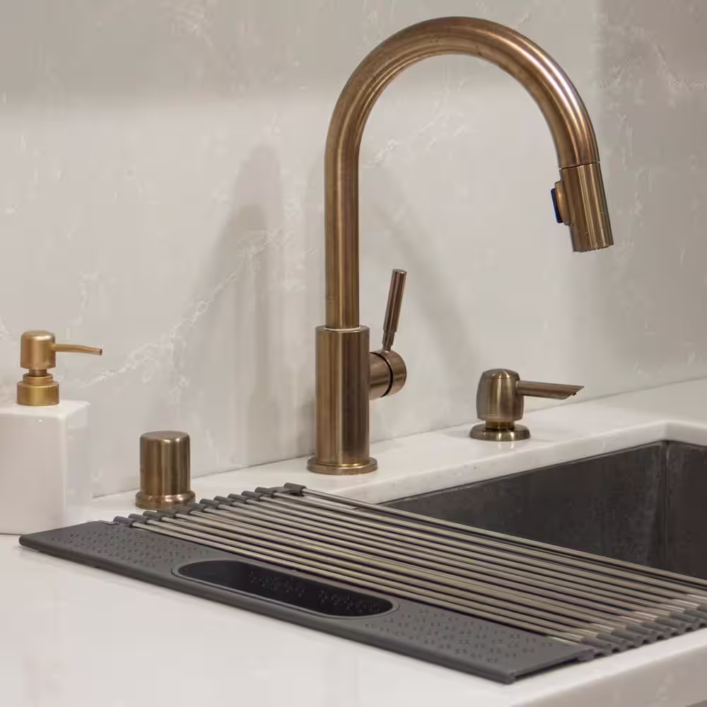 None 20 in. X 11.4 in. Sink Rack with Utensil Organizer in Stainless Steel
