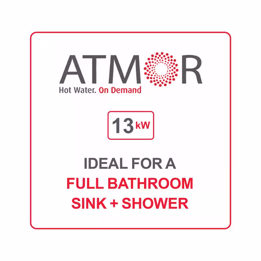 ATMOR 13 kW/240V 2.25 GPM Residential Electric Tankless Water Heater with PRD, Ideal for a Full Bathroom (2-Pack)