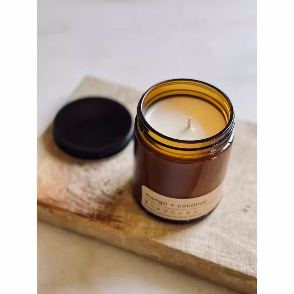 Z CANDLES Mango plus Coconut, Amber Jar Candle 8 oz.