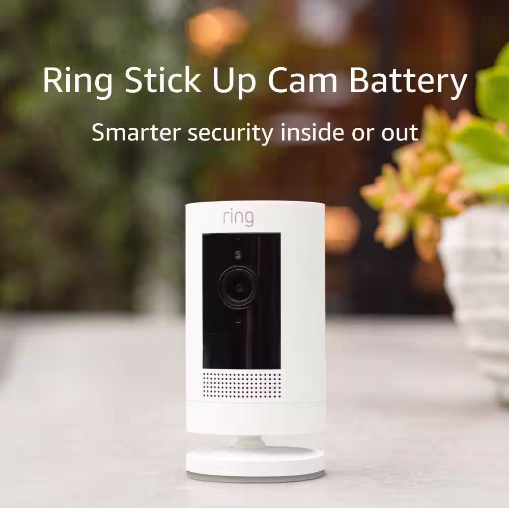 Ring Stick Up Cam Battery- Home Indoor/Outdoor Smart Security Wi-Fi Video Camera with 2-Way Talk, Night Vision,White (2-Pack)