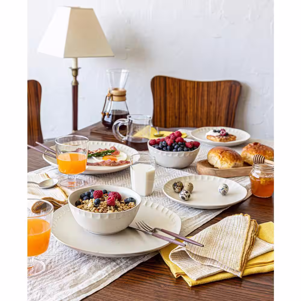 Over and Back 12-pc Cream Dinnerware Set (Service of 4)