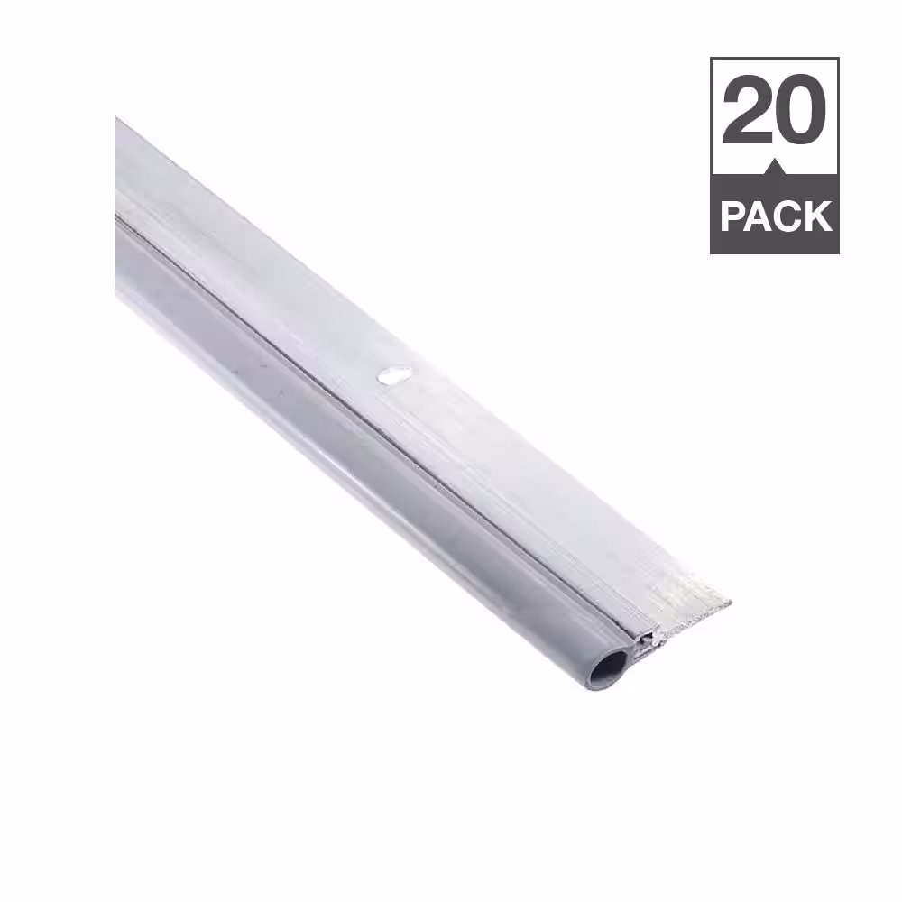 Simply Conserve Low Temperature 1.25 in. x 84 in. Gray Thermoplastic Rubber Bulb and Aluminum Screw On Door Weatherstrip Set Pack of 20