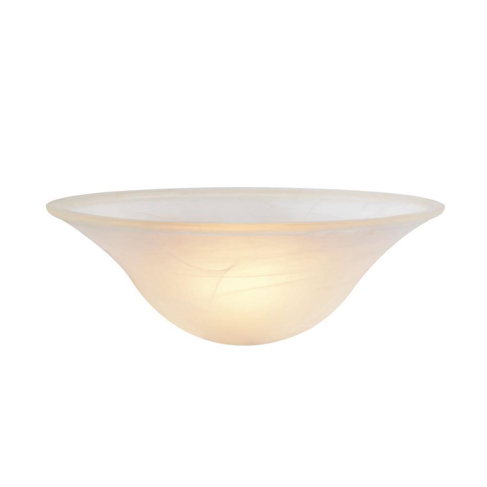 None 5 in. H x 13-3/4 in. Dia/Alabaster Glass Shade For Torchiere Lamp, Swag Lamp and Pendant