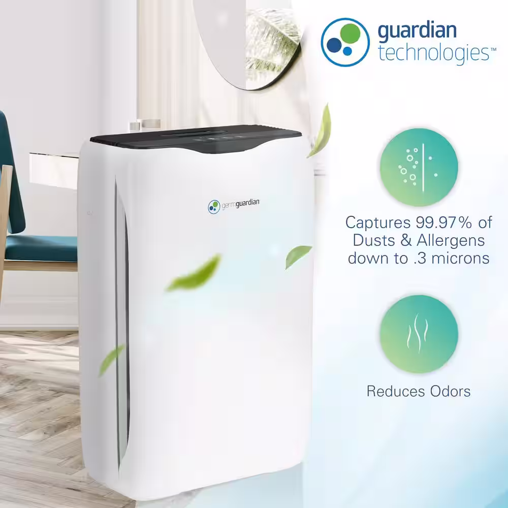 GermGuardian 18 in. 3 Speed Air Purifier with True HEPA Filter for Medium Rooms up to 151 Sq. Ft.