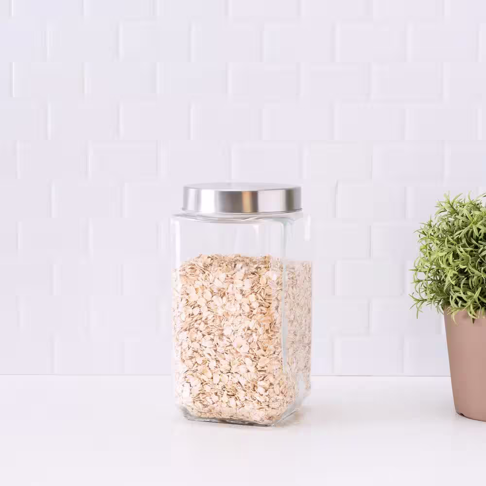 Home Basics 67 oz. X-Large Square Glass Jar