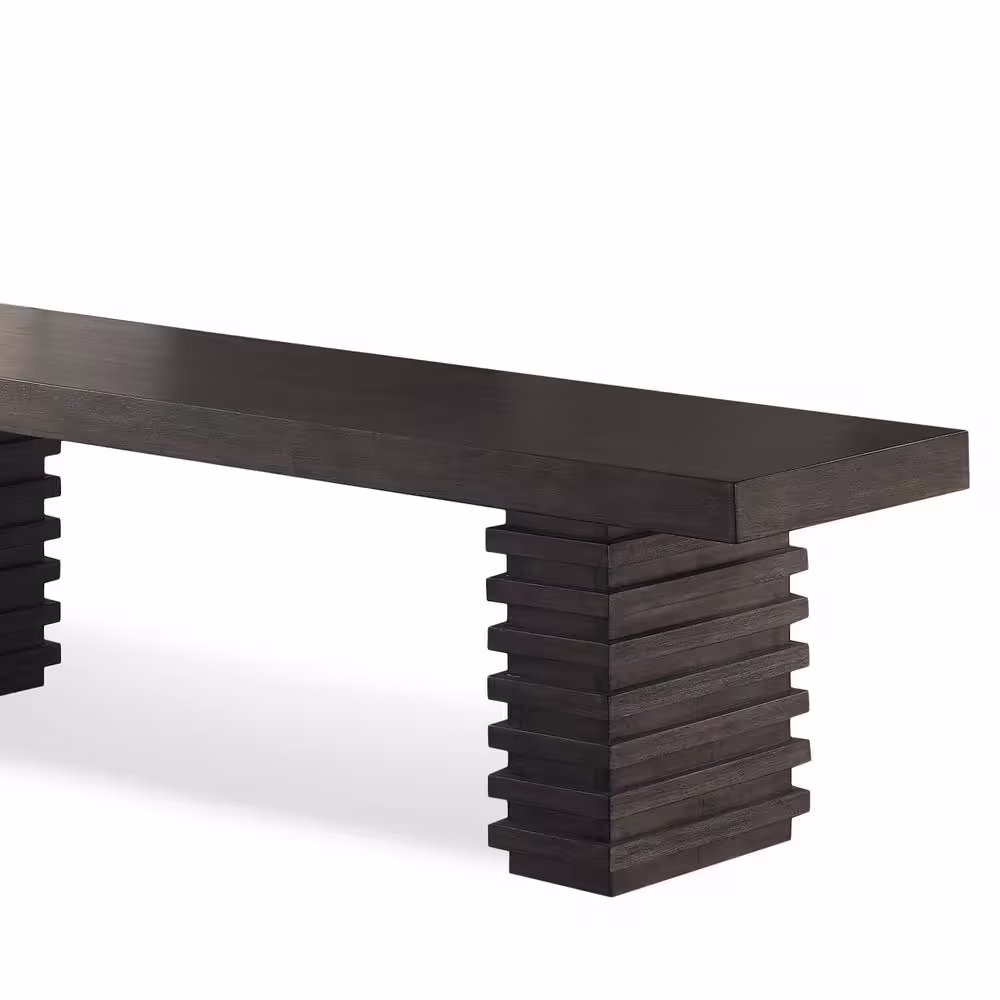 Steve Silver Mila Washed Gray Dining Bench 18 in. H x 72 in. W x 15 in. D