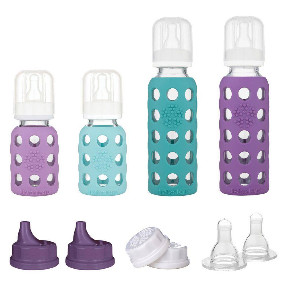None 9 oz. Multi-Colored Glass Bottle Starter Set (Set of 4)