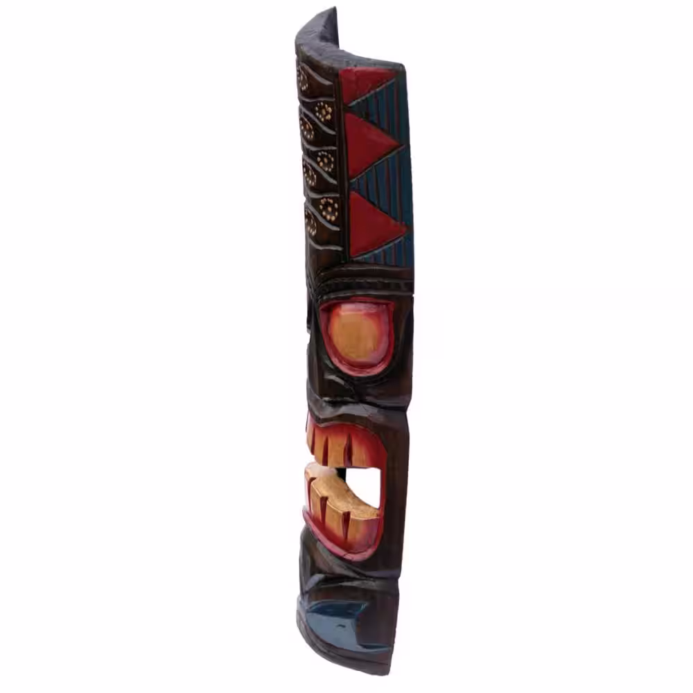 Backyard X-Scapes 20 in. Classic Tahitian, Dot Art Tiki Mask Outdoor Wood Art Decoration