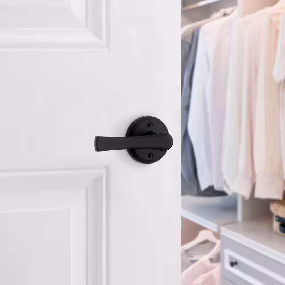 Kwikset Katella Matte Black Dummy Door Lever with Microban