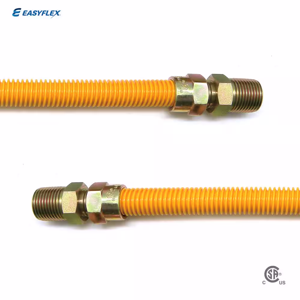 EasyFlex 1/2 in. MIP x 3/4 in.MIP x 36 in. Coated Stainless Steel Gas Connector (5/8 in. O.D.) 125,000 BTU