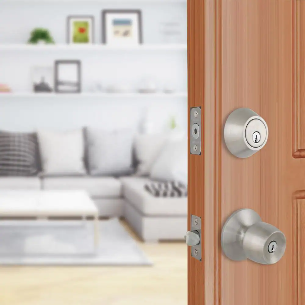 Defiant Brandywine Stainless Steel Keyed Entry Knob and Single Cylinder Deadbolt Combo Pack