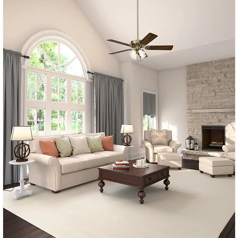 Hunter Studio Series 52 in. LED Antique Brass Indoor Ceiling Fan with Light Kit