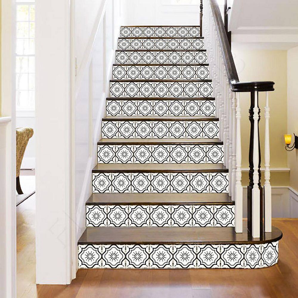 None Black and Grey B5 12 in. x 12 in. Vinyl Peel and Stick Tile (24 Tiles, 24 sq.ft./Pack)