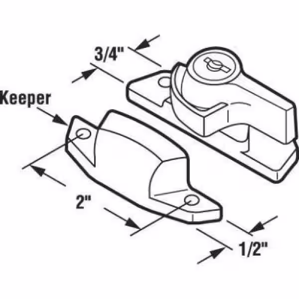 Prime-Line Brass Cast Metal Keyed Window Lock