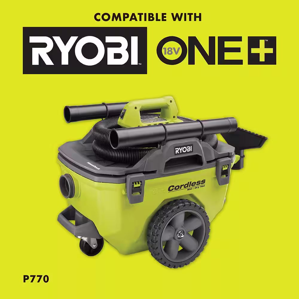 RYOBI ONE+ 18V 6 Gal. Cordless Wet/Dry Vacuum P770 Accessory Kit