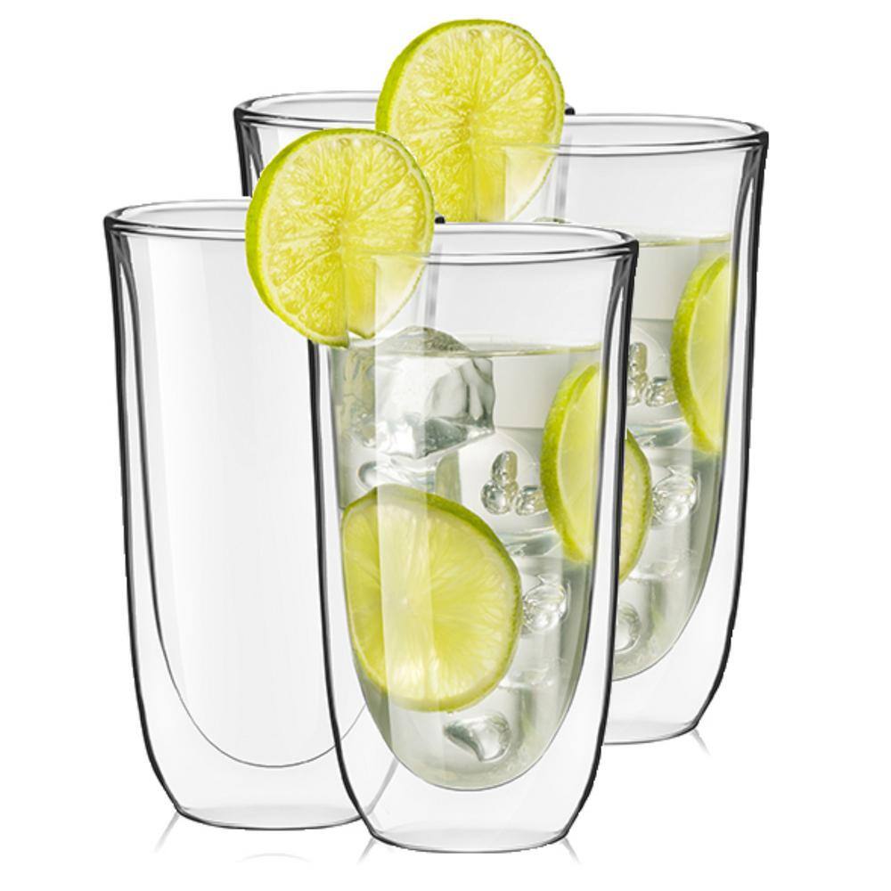 JoyJolt Spike 13.5 oz. Highball Glasses (Set of 4)