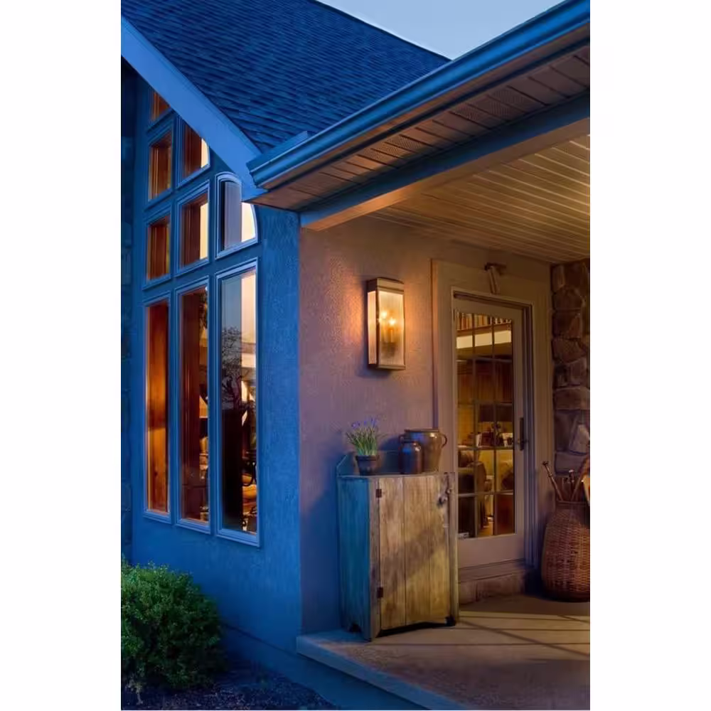 Generation Lighting Whitaker 3-Light Astral Bronze Outdoor 22.5 in. Wall Lantern Sconce