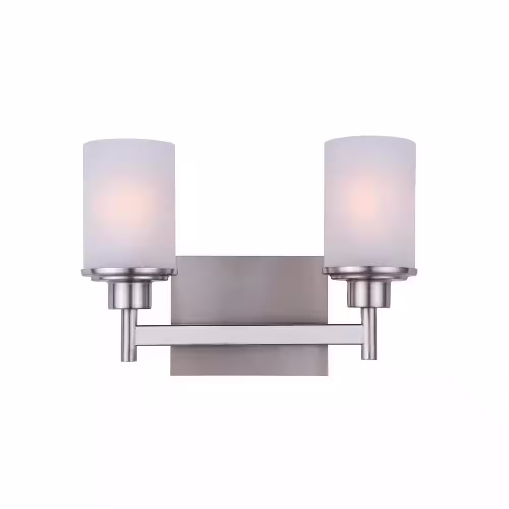 None Lyndi 2-Light Brushed Nickel Bath Light