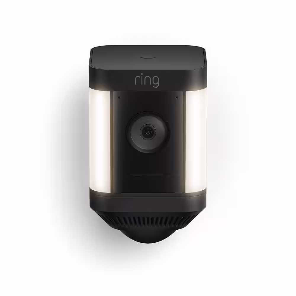 Ring Spotlight Cam Plus, Battery - Smart Security Video Camera with LED Lights, 2-Way Talk, Color Night Vision, Black, 2-Pack