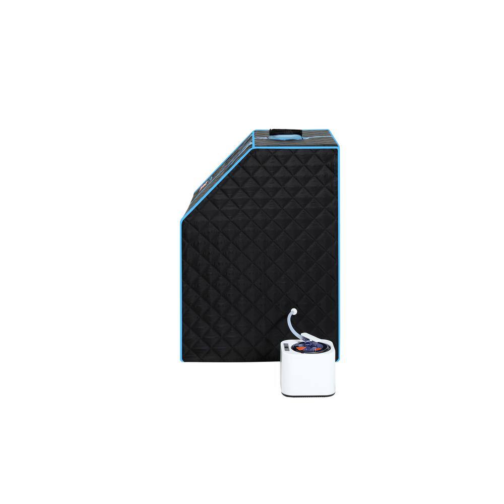 cadeninc 1-Person Portable Half Body Black Steam Sauna Tent With PVC Pipe Connector Easy to Install, Fast heating