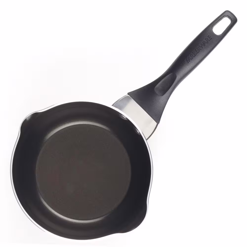 Farberware Dishwasher Safe 3 qt. Aluminum Nonstick Sauce Pan in Champagne with Glass Lid