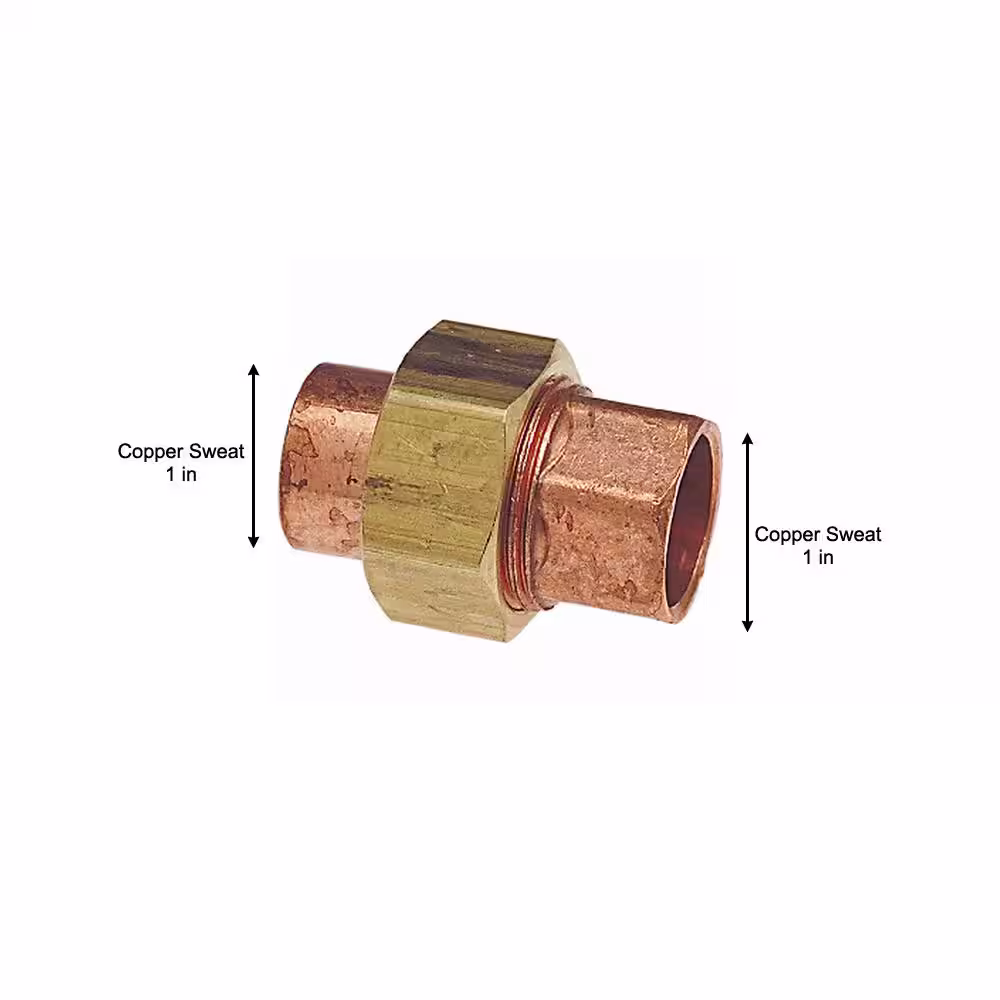 Everbilt 1 in. Copper Pressure Cup x Cup Union Fitting