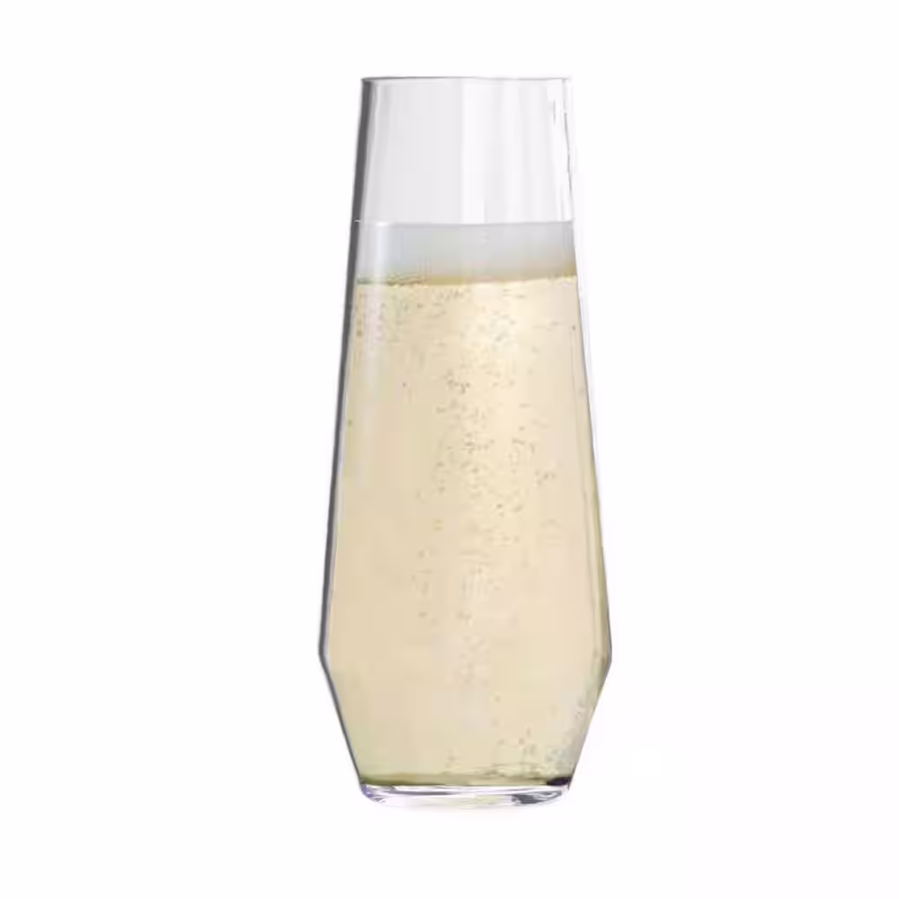 Aoibox (Set of 4) 9 oz. Clear Premium Quality Unbreakable Stemless Acrylic Flutes Glasses