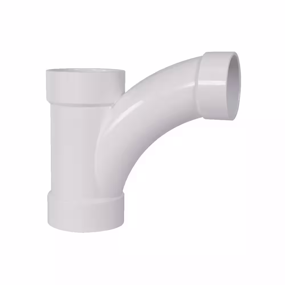 VPC 4 in. x 4 in. x 2 in. PVC DWV All Hub Long-Radius Combination Tee-Wye Fitting