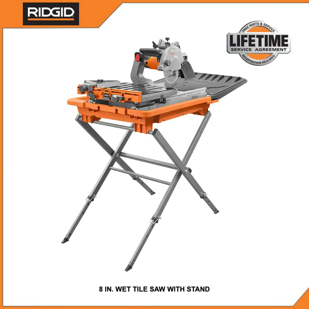 RIDGID 12 Amp 8 in. Blade Corded Wet Tile Saw with Extended Rip