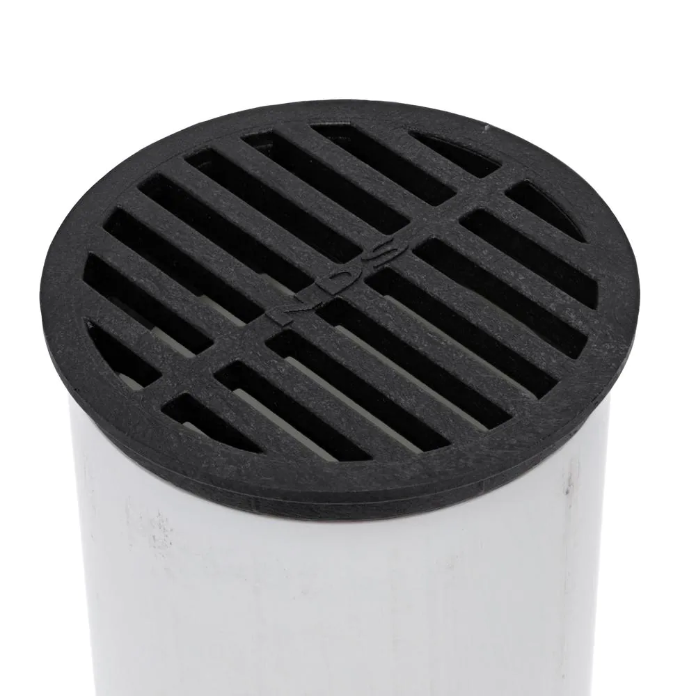 NDS 4 in. Plastic Round Drainage Grate in Black