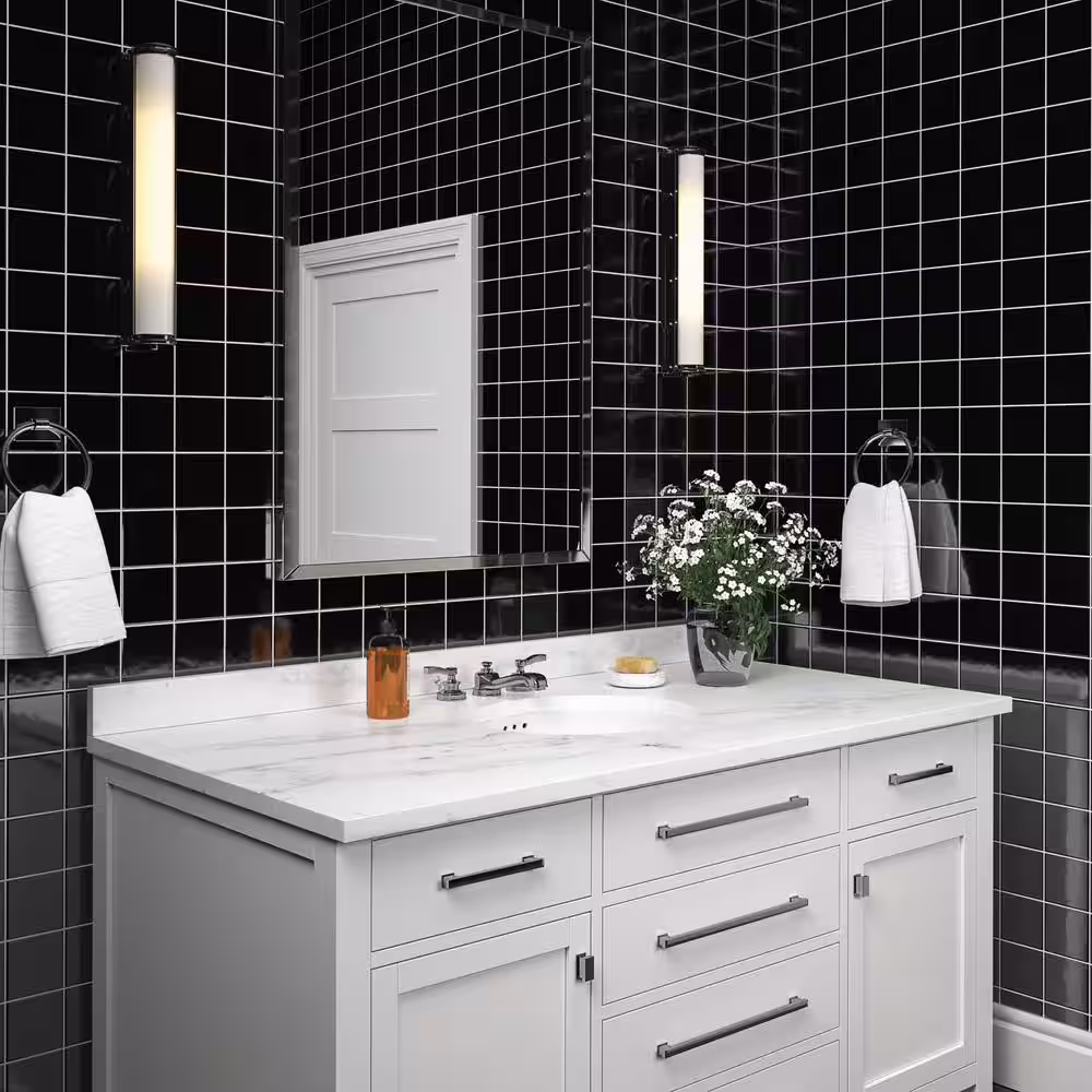 Daltile Matte Black 4-1/4 in. x 4-1/4 in. Ceramic Wall Tile (12.5 sq. ft. / case)