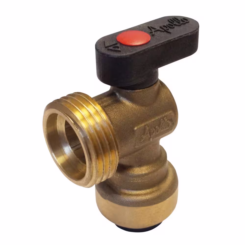 Tectite 1/2 in. Brass Push-To-Connect x 3/4 in. Male Hose Thread 90-Degree Washing Machine Ball Valve