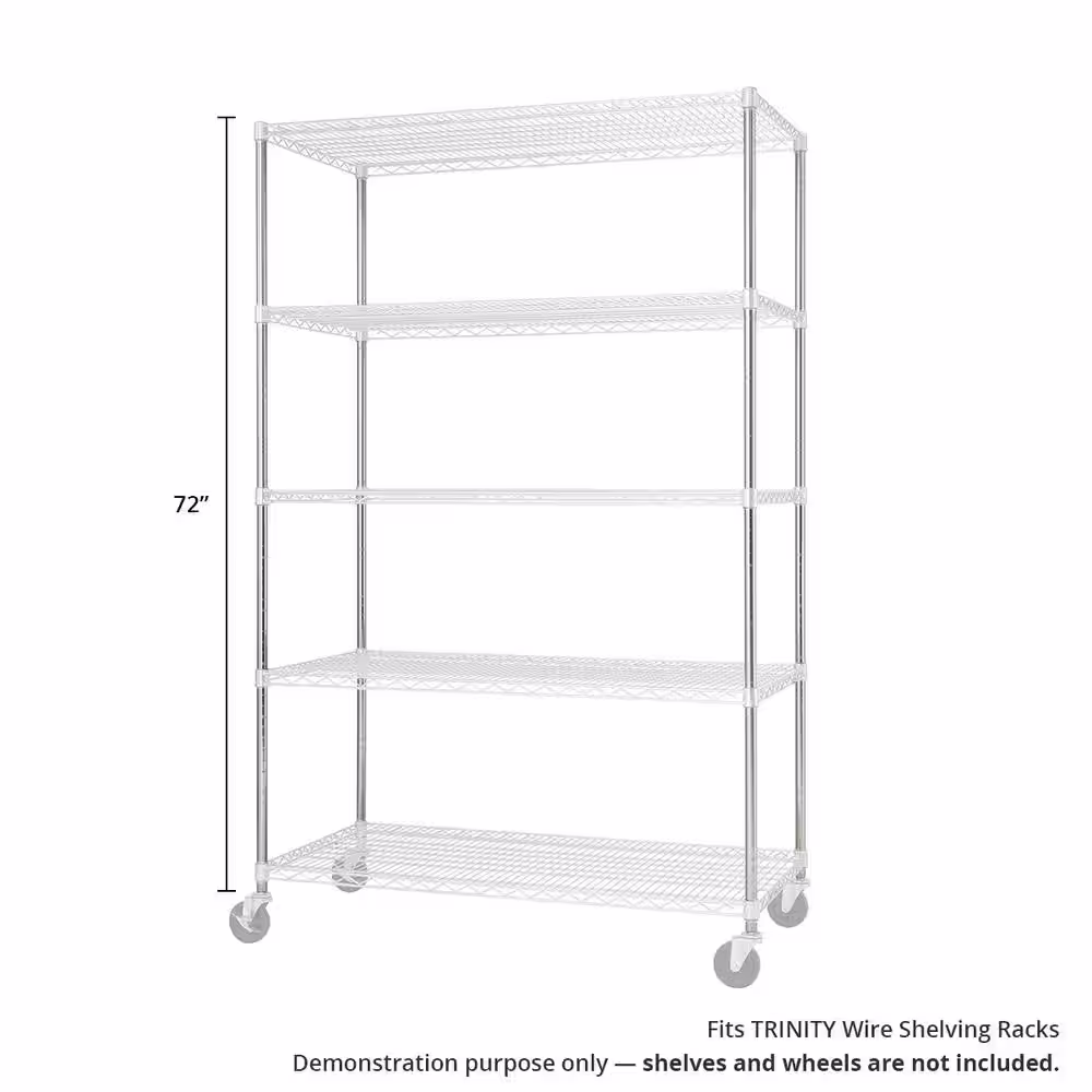 TRINITY 72 in. EcoStorage Chrome Color Steel Poles - Set of (4)