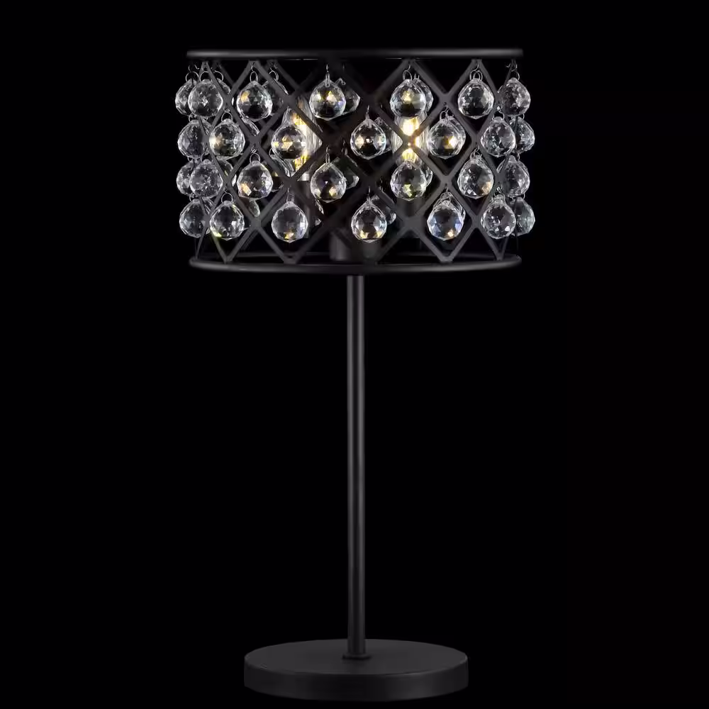 JONATHAN Y Gabrielle 22.5 in. Oil Rubbed Bronze Metal/Crystal LED Table Lamp