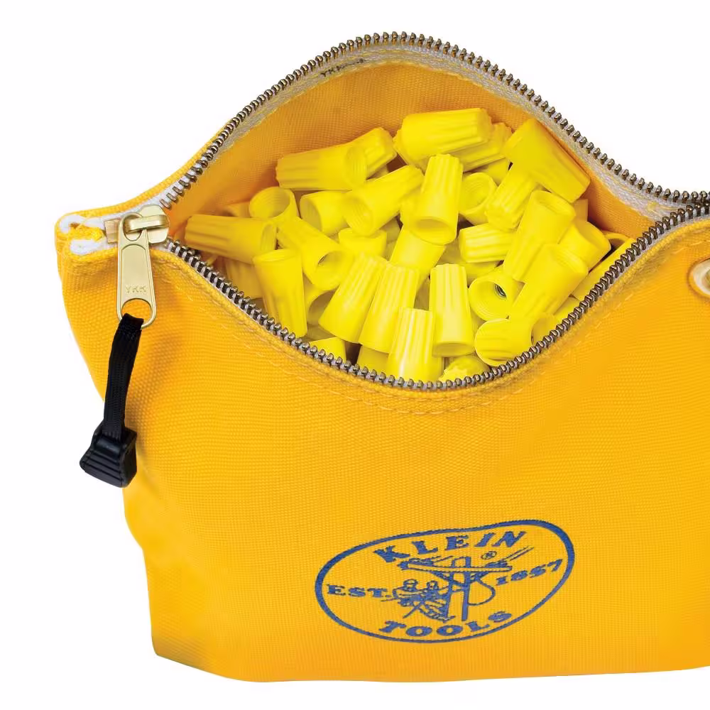 Klein Tools 10 in. Consumables Yellow Canvas Zipper Bag