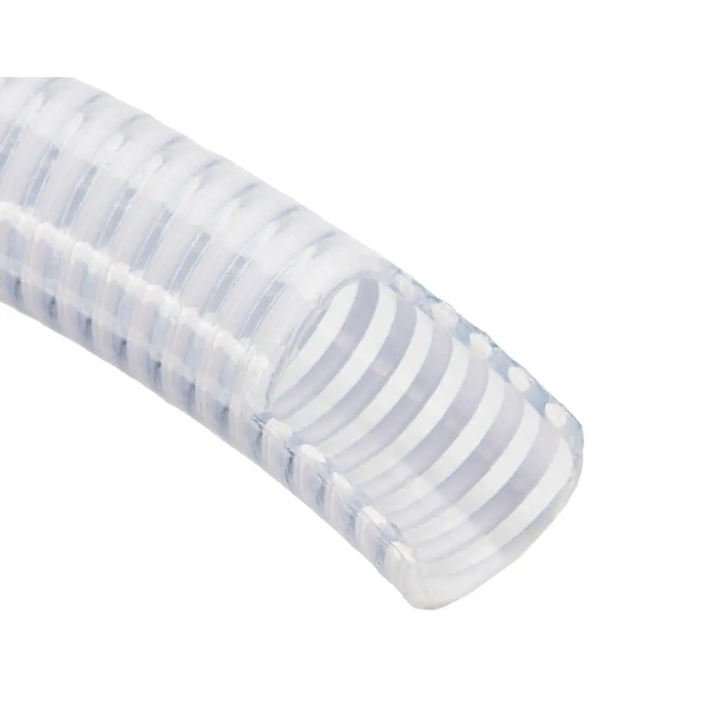 HYDROMAXX 1-1/2 in. Dia x 25 ft. Clear Flexible PVC Suction and Discharge Hose with White Reinforced Helix