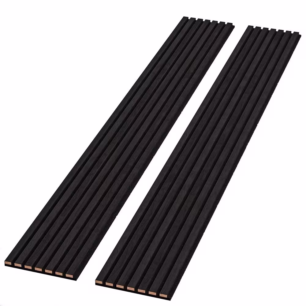 Ejoy 94 in. x 23.6 in x 0.8 in. Acoustic Vinyl Wall Cladding Siding Board in Black Color (Set of 1-Piece)