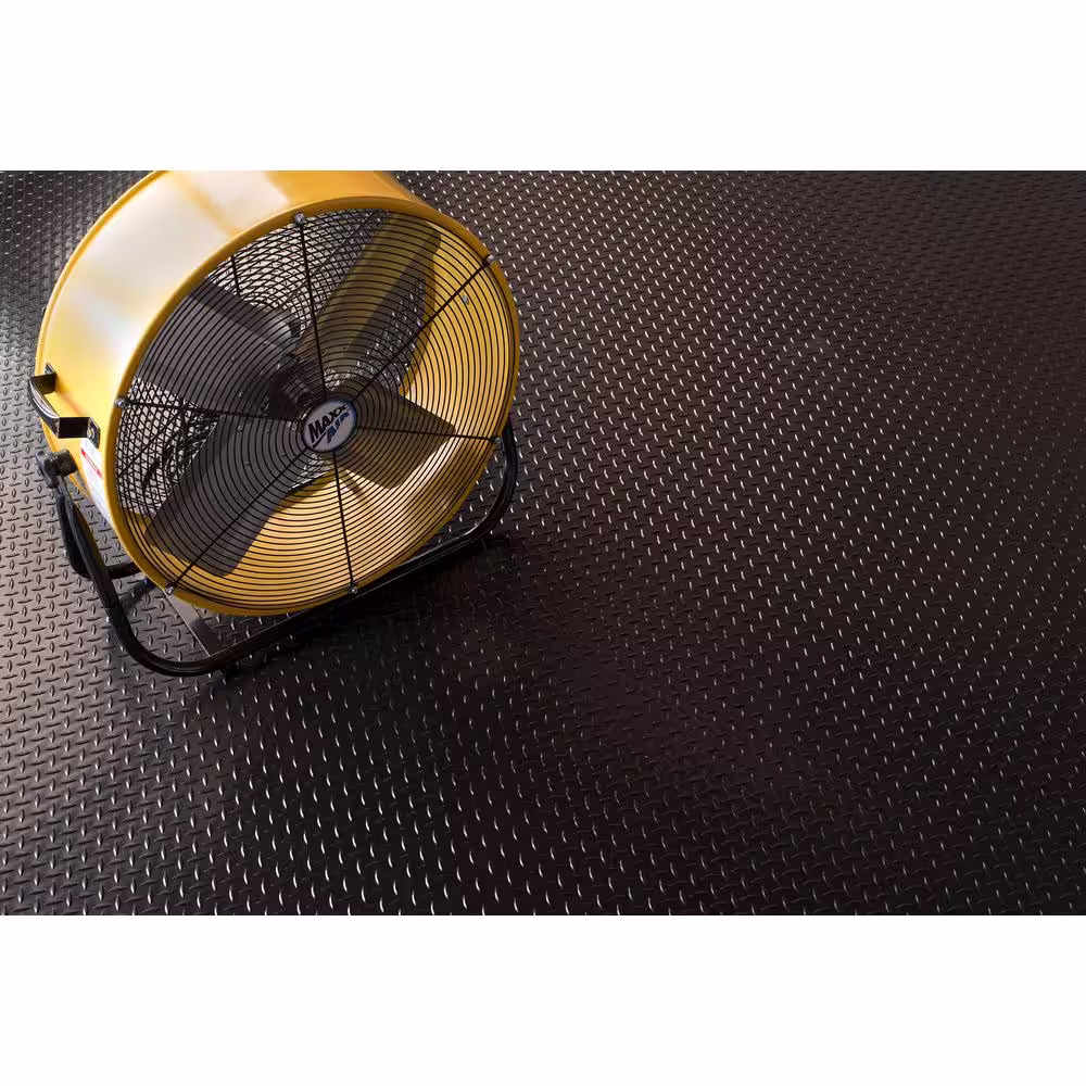G-Floor Diamond Tread 5 ft. x 10 ft. Midnight Black Commercial Grade Vinyl Garage Flooring Cover and Protector