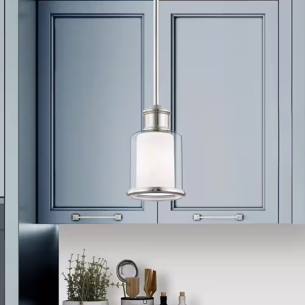 Livex Lighting Middlebush 1 Light Brushed Nickel Mini Pendant